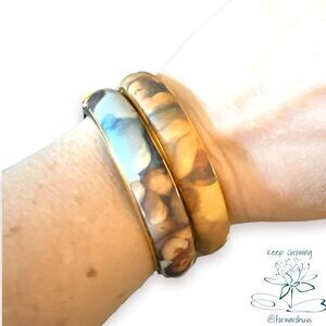 Hand Made Paper Wrapped Fine Art Bracelets x 2